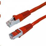 DYNAMIX PLR-AUGS-7H  7.5m Cat6A S/FTP Red Slimline Shielded 10G Patch Lead. 26AWG (Cat6 Augmented) 500MHz with Gold Plate Connectors.