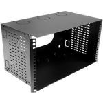 Dynamix HWMB300-6U 6U 300mm Deep 19'' Fully Enclosed Hinged Wall Mount Bracket - Includes Lid & Base Panels - Incorporates Side Venting & Rear Entry Plus Knock Outs on Top, Bottom & Sides - Black Colour
