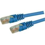 DYNAMIX 1.5m Cat5e Blue UTP Patch Lead (T568A Specification) 100MHz 24AWG Slimline Moulding & Latch Down Plug with RJ45 Unshielded Gold Plated Connectors.