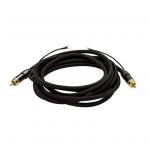 Dynamix CA-SUBG-6 Coaxial Subwoofer RCA Male to Male Cable - 6m Grounding Spade Connectors