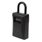 Dynamix PL974B Large Portable Key Storage Safe. Store and Share your Spare Keys in a Convenient Location. Set your own 4-digit Combination. Solid Metal Construction. Cover Protects Combination Dials from Weather.