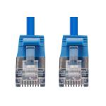 DYNAMIX 2.5m Cat6A S/FTP Blue Ultra-Slim Shielded 10G Patch Lead (34AWG) with RJ45 Gold Plated Connectors. Supports PoE IEEE 802.3af (15.4W) & at (30W)