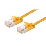 DYNAMIX 3m Cat6A S/FTP Yellow Ultra-Slim Shielded 10G Patch Lead (34AWG) with RJ45 Gold Plated Connectors. Supports PoE IEEE 802.3af (15.4W) & at (30W)