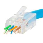 Dynamix RJ-45PTC6A-20 Cat6A RJ45 Connector - 20pc UTP - Push Through - 3 Prong - 50u Gold - Max 1.15mm Conductor