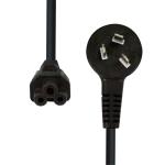 Dynamix 0.5M Flat Head 3-Pin to C5  Clover Shaped Female Connector 7.5A. SAA approvedPowerCord.0.75mm copper core. BLACK Colour.
