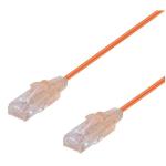 Dynamix PLSO-C6-0.25 Cat6A RJ45 Patch Lead - 25cm - Orange UTP - 10G - 30AWG - Ultra-Slim - Gold Plated - PoE 802.3af