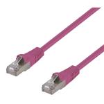 Dynamix PLPN-AUGS-5 Cat6A RJ45 Patch Lead - 5m - Pink S/FTP - Shielded - 10G - 26AWG - 500MHz - Slimline - Gold Plated - LSZH