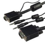 Dynamix C-VABK-MM3 VGA Cable with 3.5mm Audio - 3m - Black Coaxial - Shielded