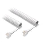 Dynamix CHC-4W600WH 4 Wire RJ22 to RJ22 Curly Handset Cable - 600mm Coiled - White 3m Stretched - Reverse (Cross Over) Wired