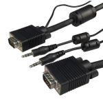 Dynamix C-VABK-MM2 2M VGA Male/Male Cable with 3.5mm Male/Male Audio Lead BLACK Colour Coaxial Shielded