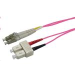 Dynamix FL-LCSCOM4-0 OM4 LC to SC Fibre Lead - 50cm - Raspberry Pink 50 Micron - Duplex - Multimode