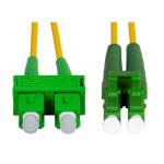 Dynamix FSM-LCASCA-0 OS1 LC APC to SC APC Fibre Lead - 50cm - Yellow 9 Micron - Duplex - Singlemode - G657A1 Bend Insensitive - LSZH Jacket