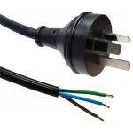Dynamix C-PB3C10-1 1M 3 Pin Plug to Bare End, 3 Core   1mm Cable, Black Colour SAA Approved
