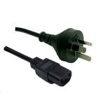 Dynamix C-POWERC BULK 10A 3 Pin Plug to IEC C13 Power Cord - 1.8m - Black 1.0mm Copper Core - SAA Approved - Packaging: Clear Poly Bag