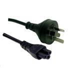 Dynamix C-POWERNC5 5M 3-Pin to Clover Shaped (IEC 320 C5) Female Connector 7.5A. SAA approved Power Cord. 0.75mm copper core. BLACK Colour.