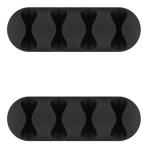 Goobay 70406 Cable Management Clip - Black - 2 Piece Set 4 Slots