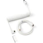 Keychron Coiled USB-C Angled Aviator Cable - White