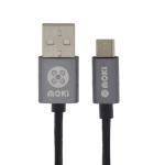 Moki ACC-MSTMCAKS SynCharge USB-A to Micro USB Cable - 3m - Gun Metal Braided - King Size