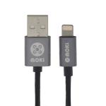 Moki ACC-MSTLCABGM SynCharge USB-A to Lightning Cable - 90cm - Gun Metal Braided