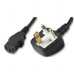 352780 UK to IEC C13 Power Cable - 2m - Black 10A - 250VAC - With Fuse