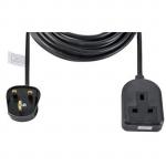 0138B-10M Extension Lead - 10m - Black 1 Outlet - UK - 13 A - 250V