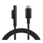 Microsoft 1.8M Surface Connect to USB-C Charging Cable - Black, Durable braided nylon, Supports 15V/3A PD Charging, for Microsoft Surface Pro 7/6/5/4/3, Surface Go 2/1, Surface Laptop 3/2/1, Surface Book1 (OEM Package)