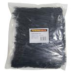 Powerforce POWCT2504BK-1000 UV Resistant - Nylon 6/6 Cable Tie - 250mm x 4.8mm - Black - 1000 Pack Indoor / Outdoor - UL 94V-2 Flammability Rating - MIL-S-23190E Tensile Strength - Carbonate A