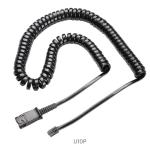 Poly 27190-01 U10P Polaris II Cable (Curly Cord, QD to Modular Phone Jack), Standard, for All Polaris Corded Headsets