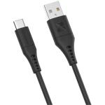 Promate 1.2m USB-A to USB-C Data    & Charge Cable. Data Transfer Rate 480Mbps. Total Current 3A.Durable Soft Silcon Cable. Tangle Resistant 25000+ Bend Tested. Black