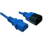 RackPower CM0CC100B 10A C14 to C13 Cable - 1m - Blue 0.75mm2 - PVC