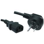 RackPower CM0NC075-PS 10A 3-Pin to C13 Cable - 75cm - Black Side Entry Plug - 0.75mm2 - PVC