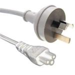 RackPower CM0NL200W 10A 3-Pin to C5 Cable - 2m - White Clover Socket - 0.75mm2 - PVC