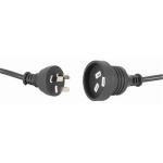 RackPower CM1NN500 10A 3-Pin to 3-Pin Socket Cable - 5m - Black 1mm2 - PVC