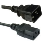 RackPower CM2CC100-21 16A - 10A C13 C20 to C13 Cable - 1m - Black 1.5mm2 - PVC
