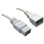 RackPower CM2CC300W 16A C20 to C19 Cable - 3m - White 1.5mm2 - PVC