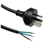 RackPower CM2NX300 15A 3-Pin to Bare End Cable - 3m - Black 1.5mm2 - PVC