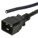 RackPower CM3CX300-2X 16A C20 to Bare End Cable - 3m - Black 2.5mm2 - PVC