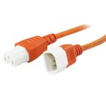 RackPower CM1CH050N 10A C14 to C15 Cable - 50cm - Orange 120C High Temp Socket - 1mm2 - Rubber
