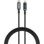 RockRose Hercules 1.2m USB-C to Lightning Cable - 30W PD Fast Charging -- Icey Blue Indicator Light Digital Power Display