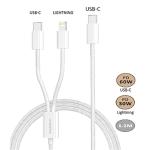 Sansai IPH-0936D USB-C to USB-C / Lightning Cable - 1.2m 2-in-1