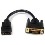 StarTech.com HDDVIFM8IN 1920x1200 HDMI to DVI-D Adapter - 20cm (8") HDMI to DVI-D Video Cable Adapter - HDMI Female to DVI Male - HDMI to DVI Dongle Adapter Cable