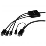 StarTech 2m HDMI Adapter Cable - 4K 30Hz - USB-C / HDMI / Mini DisplayPort to HDMI - Digital AV Converter for HDMI Monitor (CMDPHD2HD)