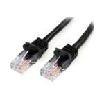 StarTech.com 45PAT50CMBK Cat5e Ethernet Patch Cable - 50cm - Black Snagless - RJ45 Connectors