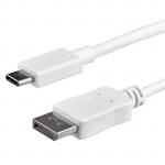 StarTech CDP2DPMM1MW 3ft/1m USB C to DisplayPort 1.2 Cable 4K 60Hz - USB-C to DisplayPort Adapter Cable HBR2 - USB Type-C DP Alt Mode to DP Monitor Video Cable - Works w/ Thunderbolt 3 - White