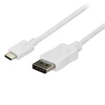 StarTech CDP2DPMM6W 6ft/1.8m USB C to DisplayPort 1.2 Cable 4K 60Hz - USB-C to DisplayPort Adapter Cable HBR2 - USB Type-C DP Alt Mode to DP Monitor Video Cable - Works w/ Thunderbolt 3 - White