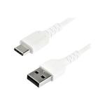 StarTech.com RUSB2AC2MW USB 2.0 - 480Mbps - 3A USB-A to USB-C Cable - 2m - White Durable - Fast Charge - Sync - USB 2.0 - Rugged TPE Jacket - Aramid Fiber - M/M - 3A - Samsung S10 - iPad Pro - Pixel