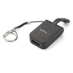 StarTech CDP2DPFC Compact USB-C to DisplayPort 1.4 Adapter - 8K 60Hz/4K USB-C to DP Video Converter w/ Keychain Ring - USB Type-C DP Alt Mode (HBR3 HDR DSC) to DP Monitor Dongle - TB3 Compatible