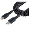 StarTech.com RUSB2CLT50CMBC USB 2.0 - 480Mbps USB-C to Lightning Cable - 50cm - Black MFi Certified - Coiled - iPhone Charger Cable - Black - Durable TPE Jacket - Aramid Fiber - Heavy Duty Coil Lightning Cable StarTech.com RUSB2CLT50CMBC USB 2.0 - 480Mbps USB-C to Lightning Cable - 50cm - Black MFi Certified - Coiled - iPhone Charger Cable - Black - Durable TPE Jacket - Aramid Fiber - Heavy Duty Coil Lightning Cable