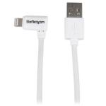 StarTech.com USBLT1MWR USB 2.0 - 480Mbps USB-A to Lightning Cable - 1m - White Angled - 8-pin Lightning to USB - MFi Certified
