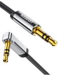UGREEN UG-10599 3.5mm Audio Cable - 2m - Black Straight to Angled - Flat